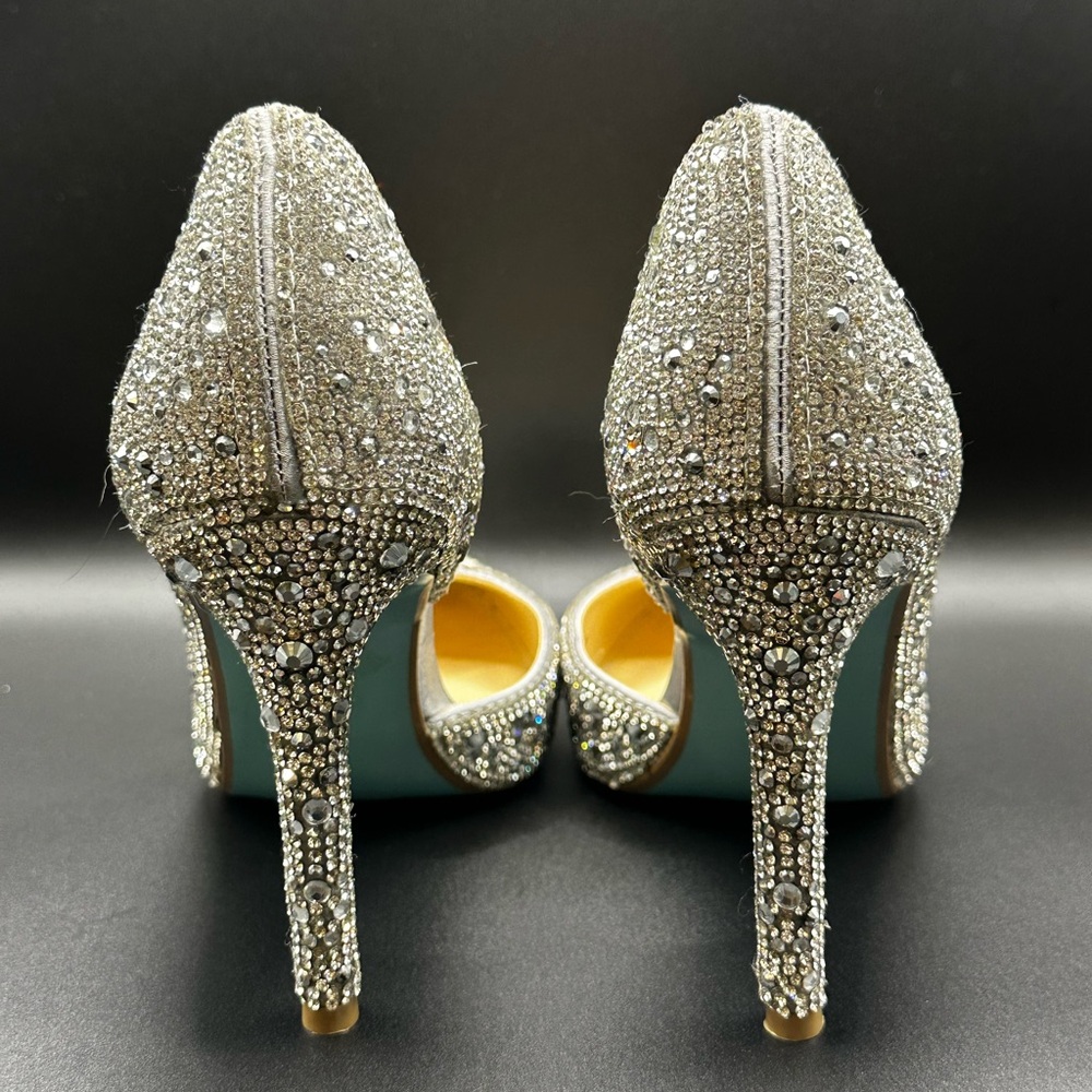 Betsey Johnson Hazil high heels in Silver and Crystal Embellishments 🎉HP🎉 - Picture 3 of 7